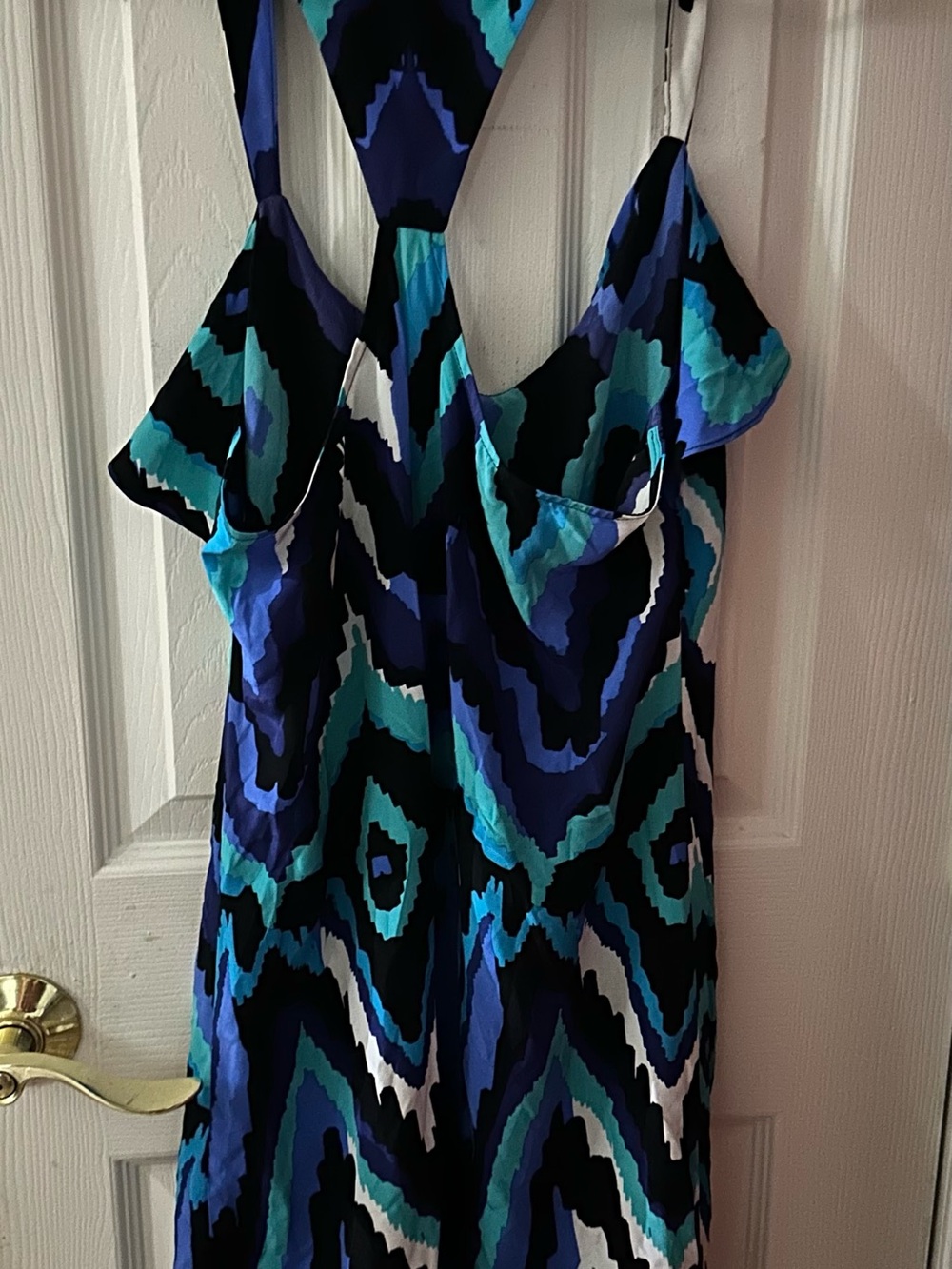 Alice & Trixie Blue & Teal Abstract Silk Print Sundress